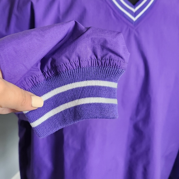 TONIX Teamwear V-Neck Nylon Windshirt Mens XL Purple Basketball Windbreaker NWT - Picture 3 of 16